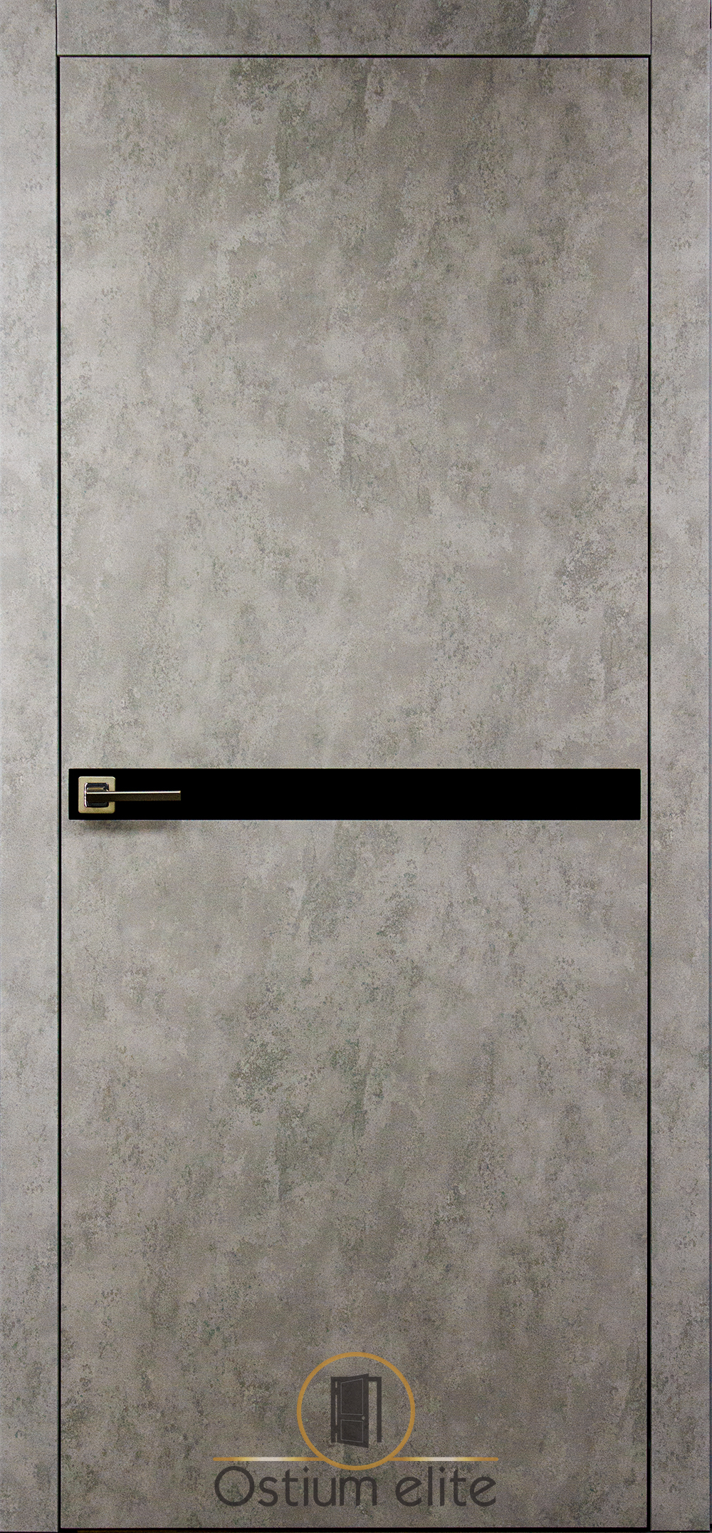 Межкомнатны двери "бетон серый М-2 (VS) черное стекло