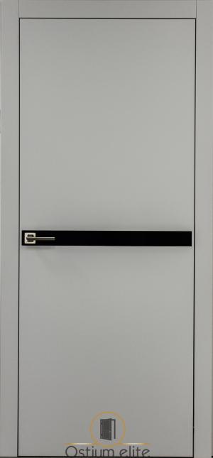 Міжкімнатні двері " сірий матовий М-2 (VS) чорне скло