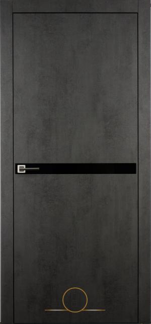 Міжкімнатні двері " Бетон темний М-2 (VS) чорне скло