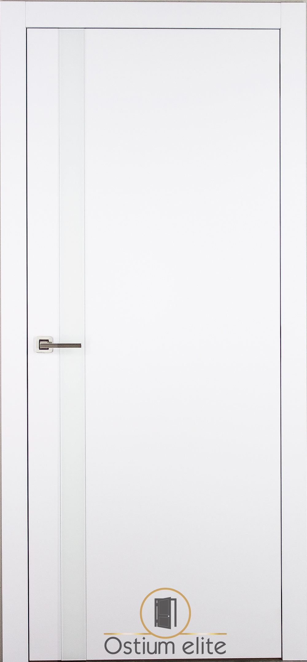 Межкомнатные двери белый матовый M-4 (VS) белое стекло
