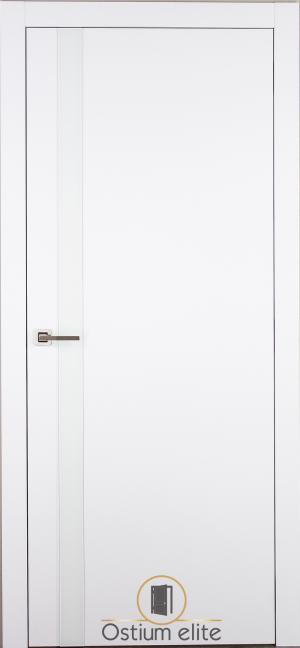 Межкомнатные двери белый матовый M-6 (VS) белое стекло