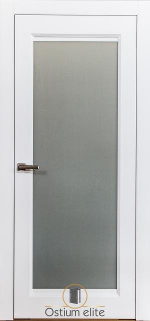 Межкомнатные двери "S-8 белый матовый" со стеклом "Лакомат"